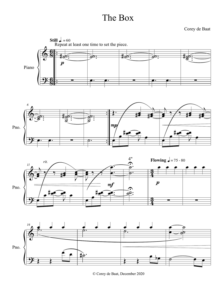 The Box The Box Piano Solo scores gallery preview page 2