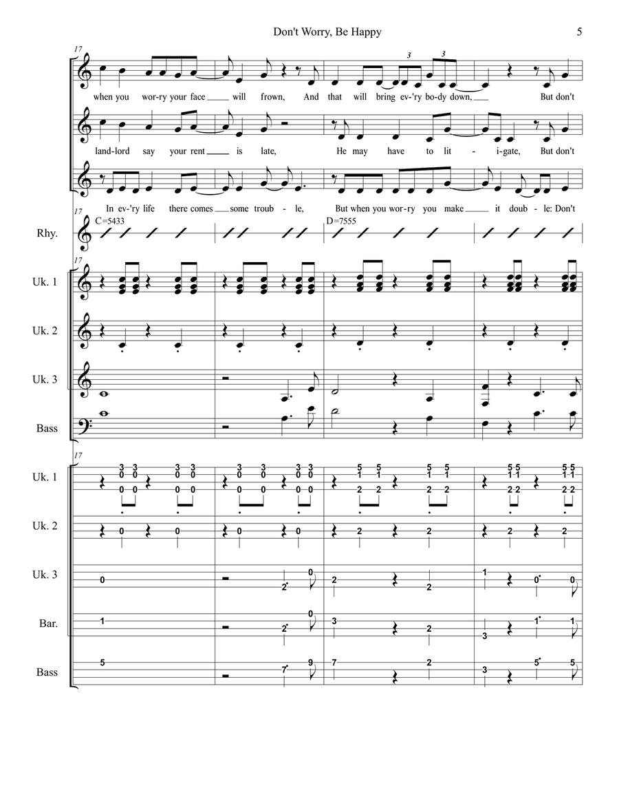 Don't Worry, Be Happy Small Ensemble scores gallery preview page 5