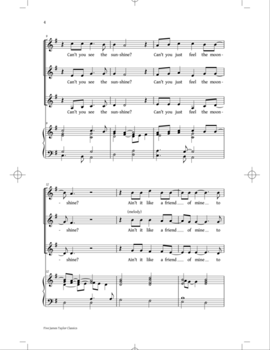 You've Got A Friend: Five James Taylor Classics SSA scores gallery preview page 2