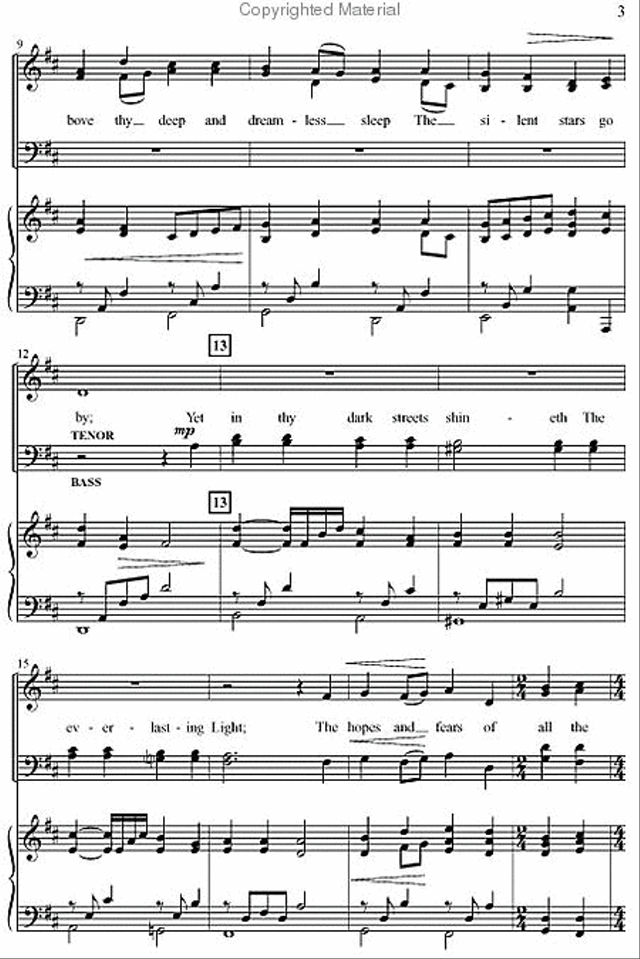 O Little Town of Bethlehem 4-Part scores gallery preview page 3