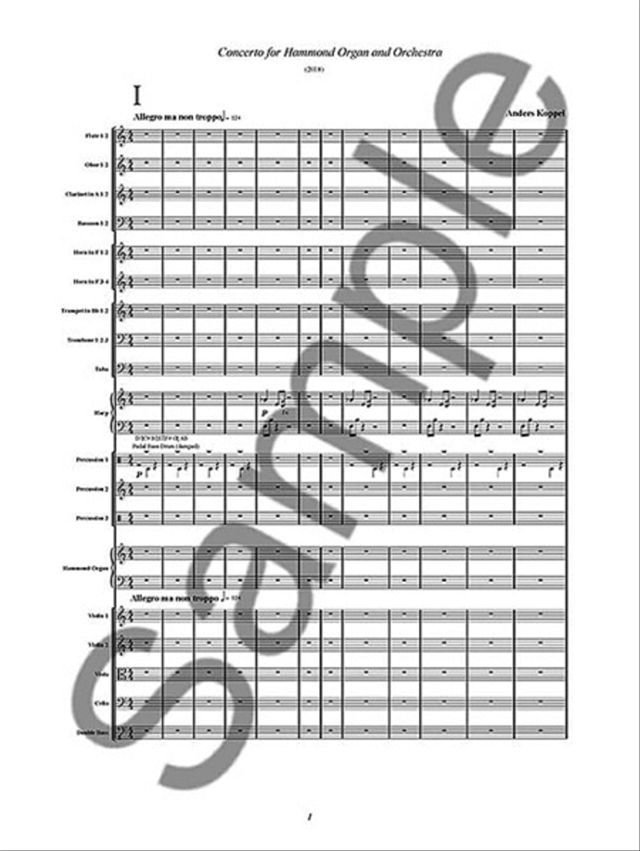 Concerto for Hammond Organ and Orchestra Orchestra scores gallery preview page 3