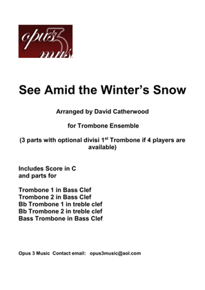 See Amid the Winter's Snow - A Christmas Trombone Ensemble (Trio & Quartet) arranged Catherwood