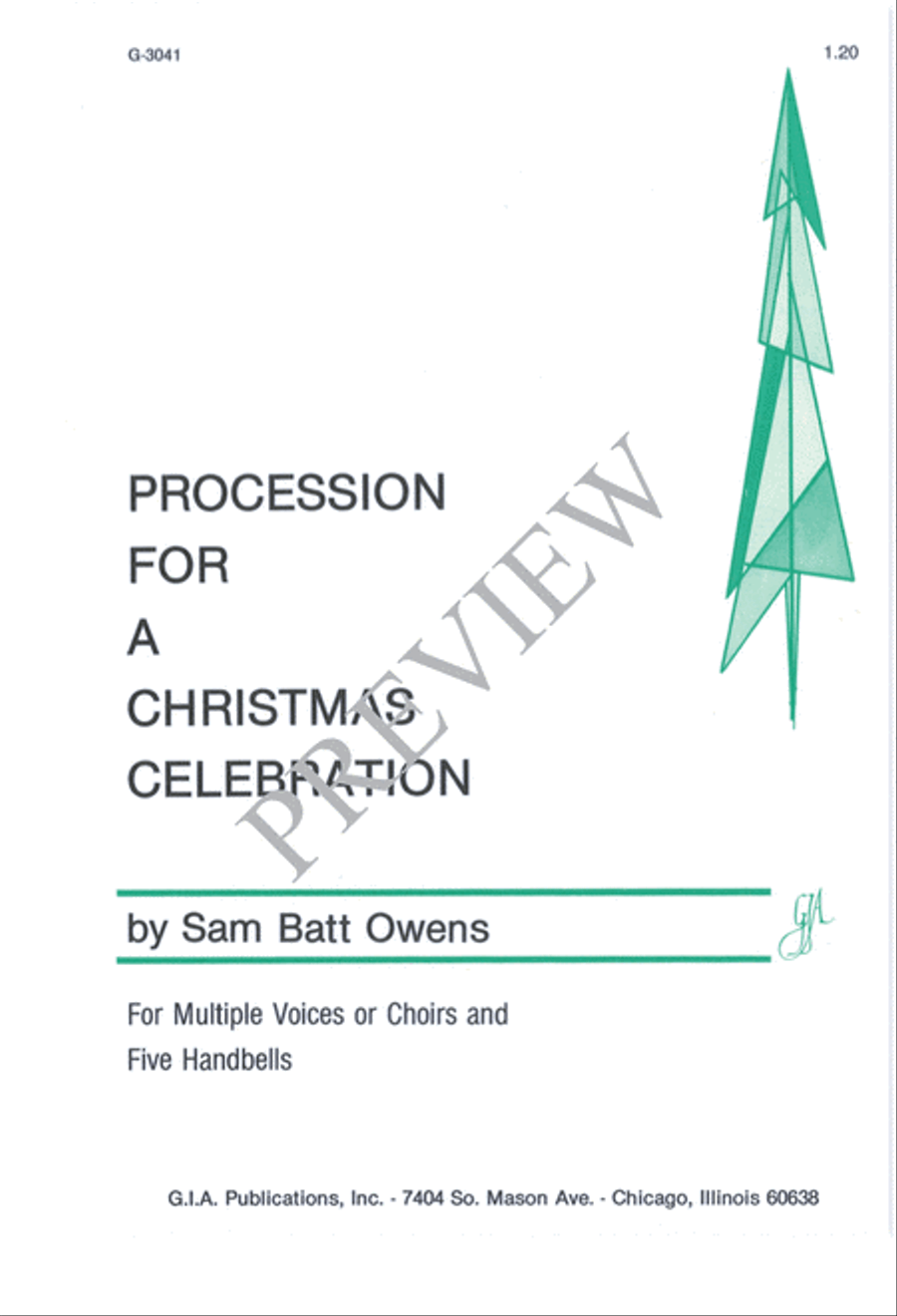 Procession for A Christmas Celebration Unison Choir scores gallery preview page 2