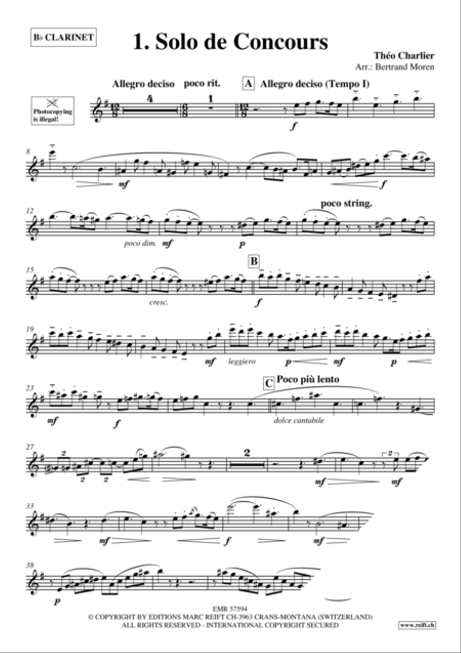 1. Solo de Concours Clarinet Solo scores gallery preview page 3