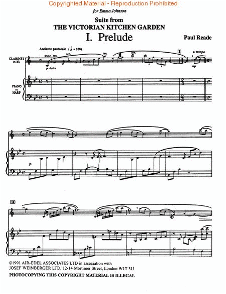 Suite from The Victorian Kitchen Garden Clarinet Solo scores gallery preview page 2