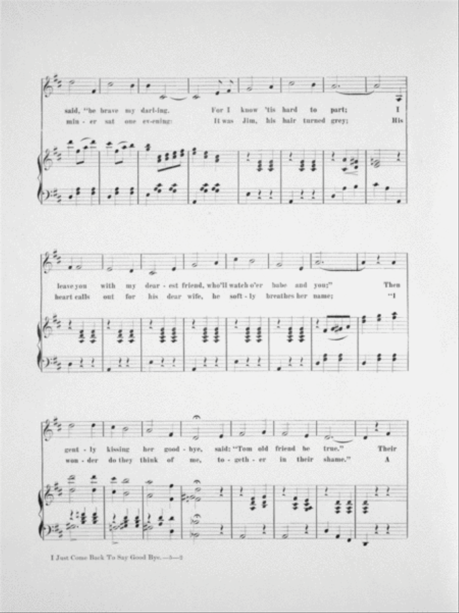 I've Just Come Back To Say Good-Bye Voice scores gallery preview page 2