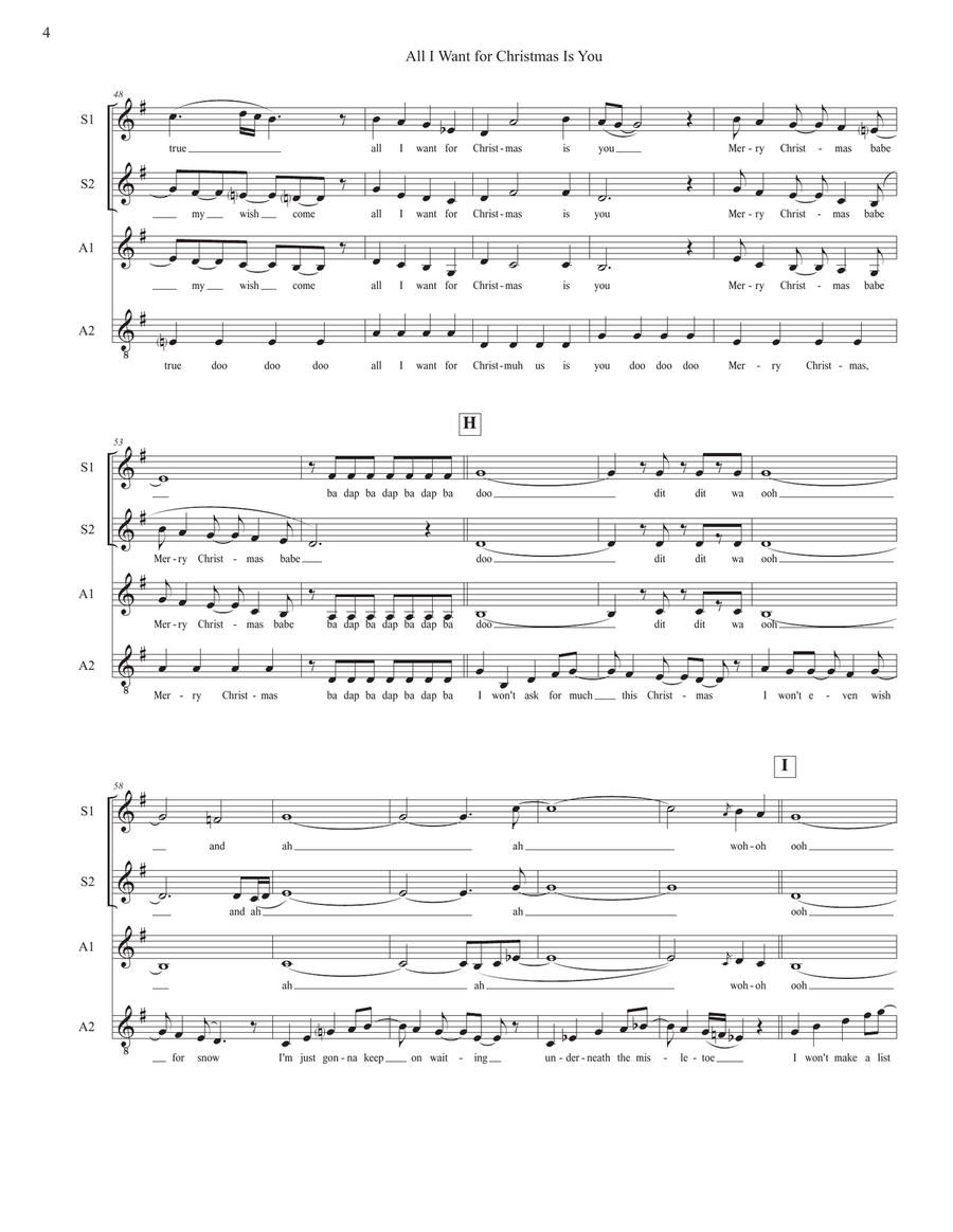 All I Want For Christmas Is You SSAA scores gallery preview page 4
