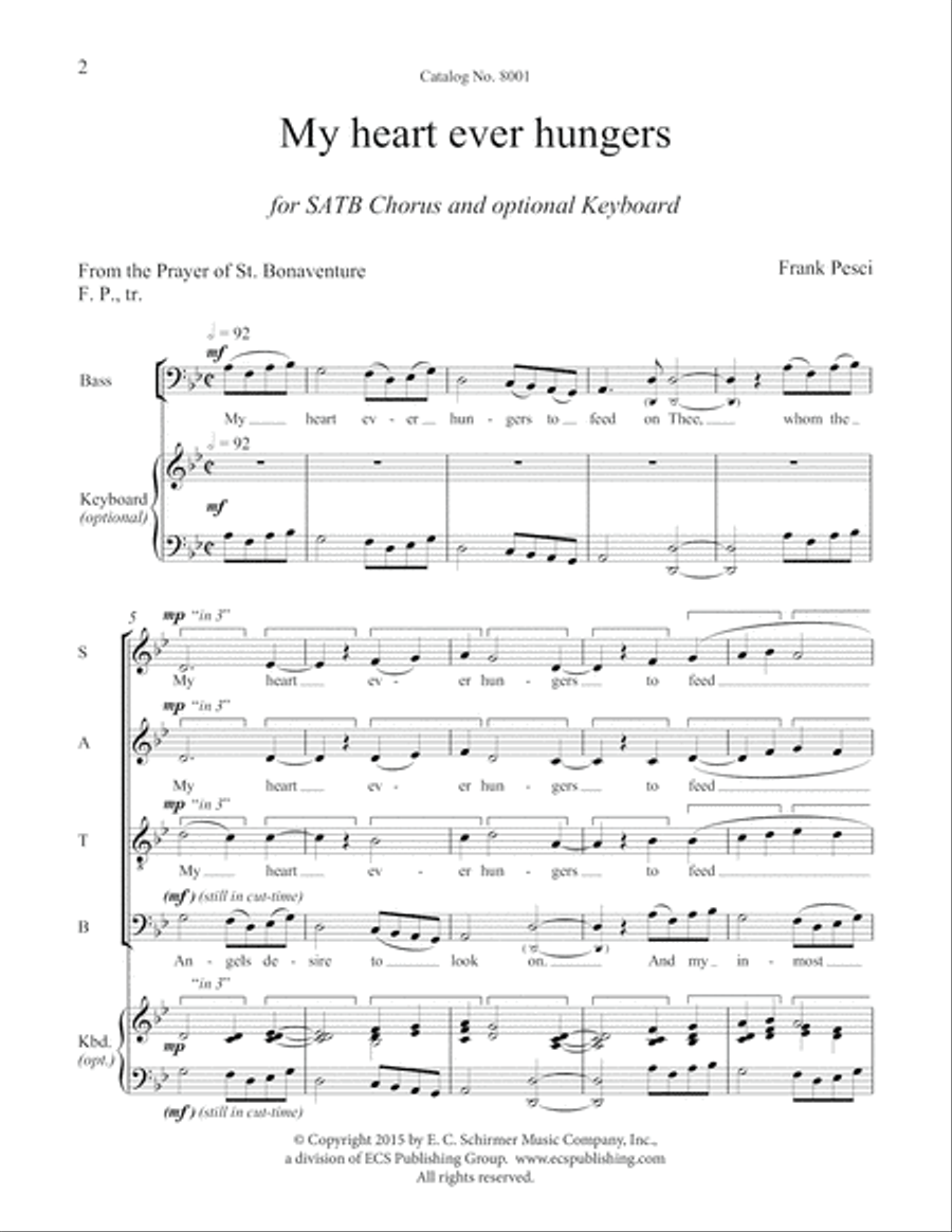 My heart ever hungers 4-Part scores gallery preview page 2