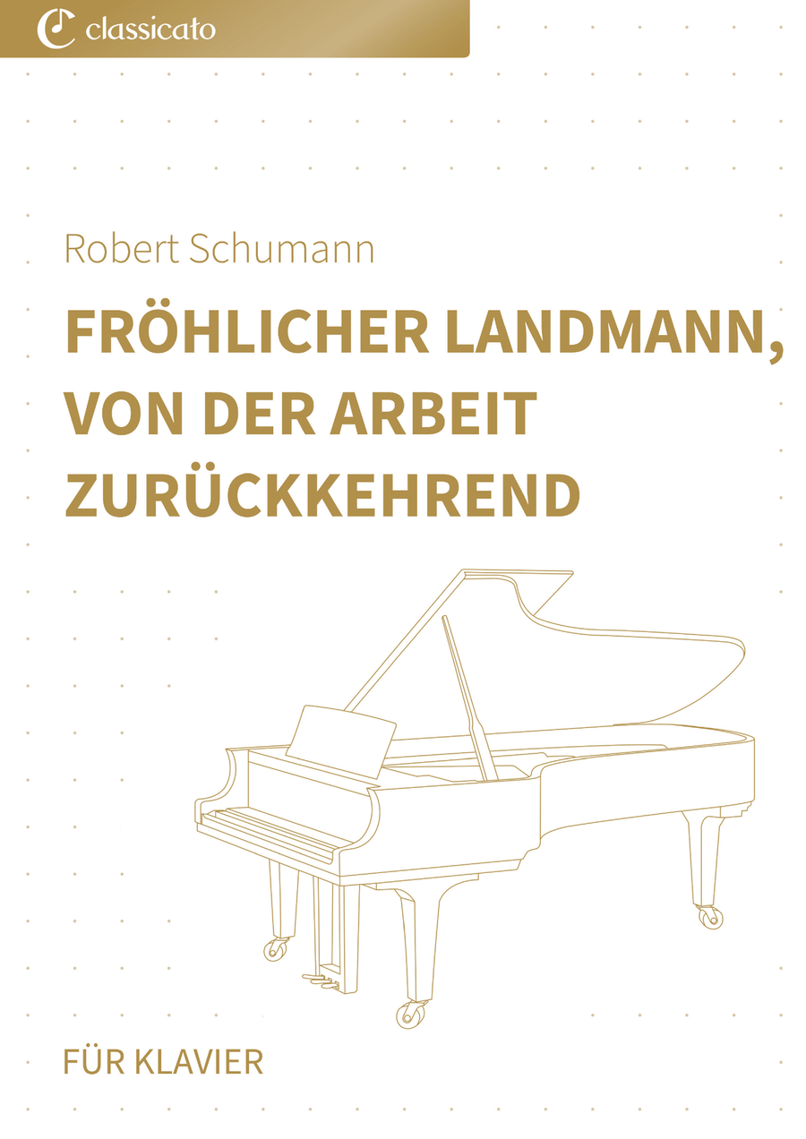Frohlicher Landmann, von der Arbeit zuruckkehrend