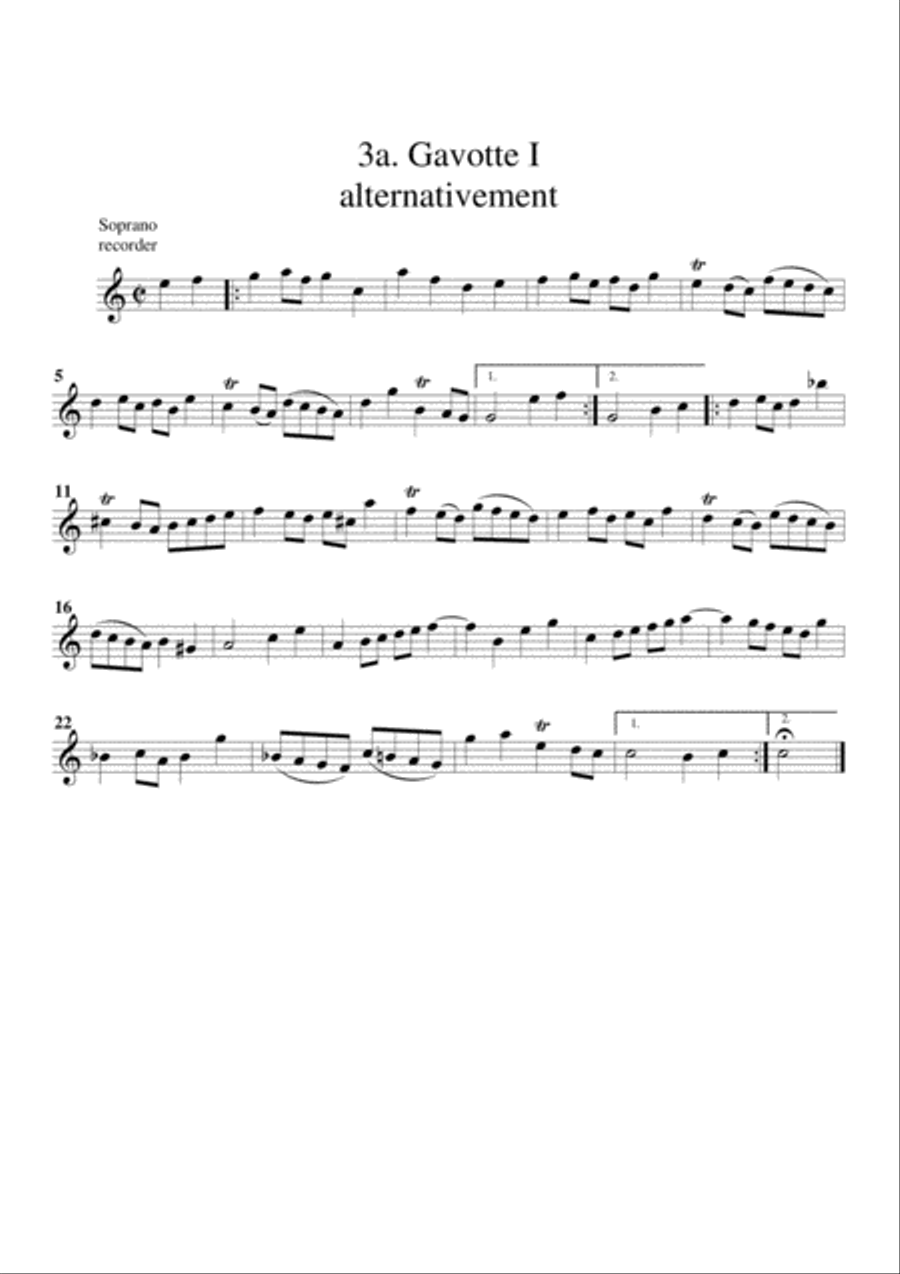 Suite for orchestra no.1, BWV 1066 (arrangement for 4 recorders) Recorder scores gallery preview page 4