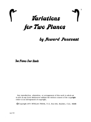 Book cover for Variations for Two Pianos - Piano Duo (2 Pianos, 4 Hands)