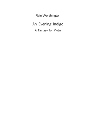 Book cover for An Evening Indigo – for solo violin