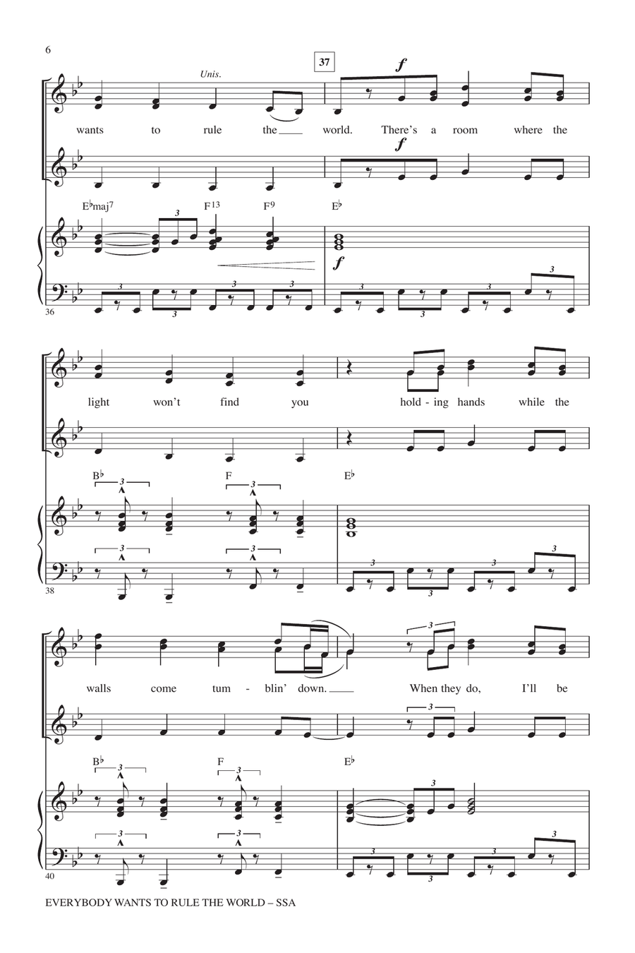 Everybody Wants To Rule The World SSA scores gallery preview page 5