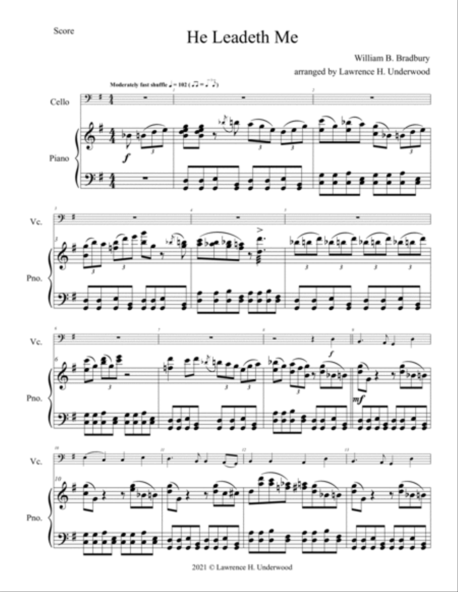 He Leadeth Me for Cello Piano scores gallery preview page 2