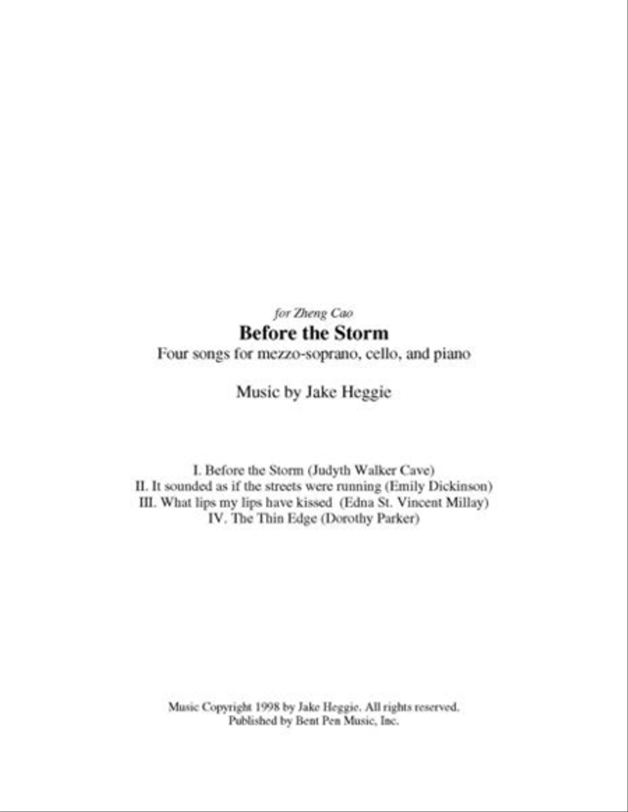 Before the Storm Before the Storm Piano, Vocal scores gallery preview page 1
