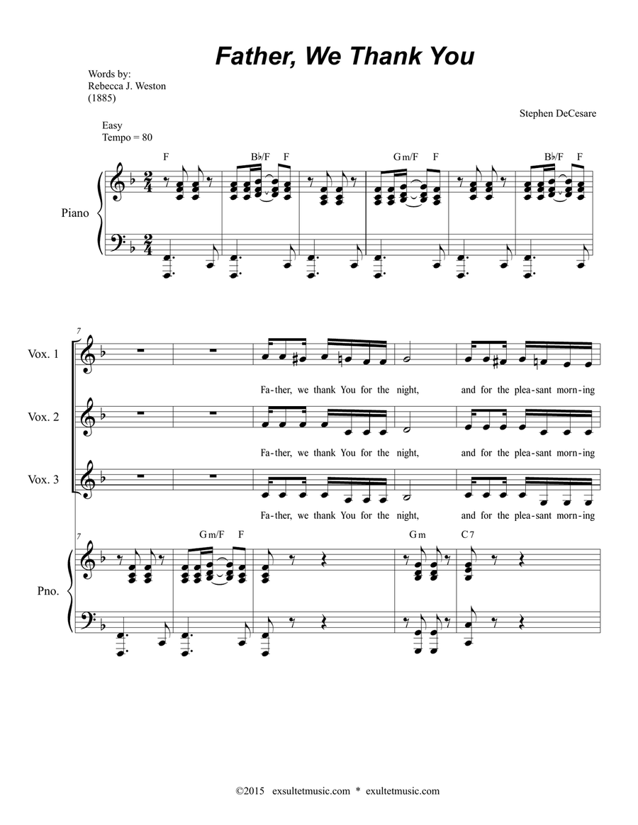 Father, We Thank You (3-part children's choir) 3-Part scores gallery preview page 1