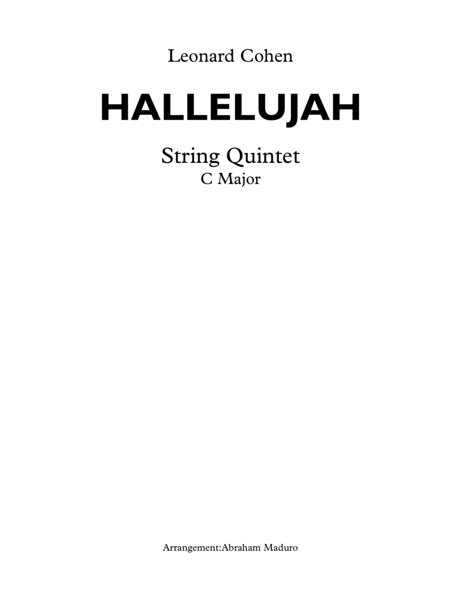 Hallelujah String Quintet scores gallery preview page 1