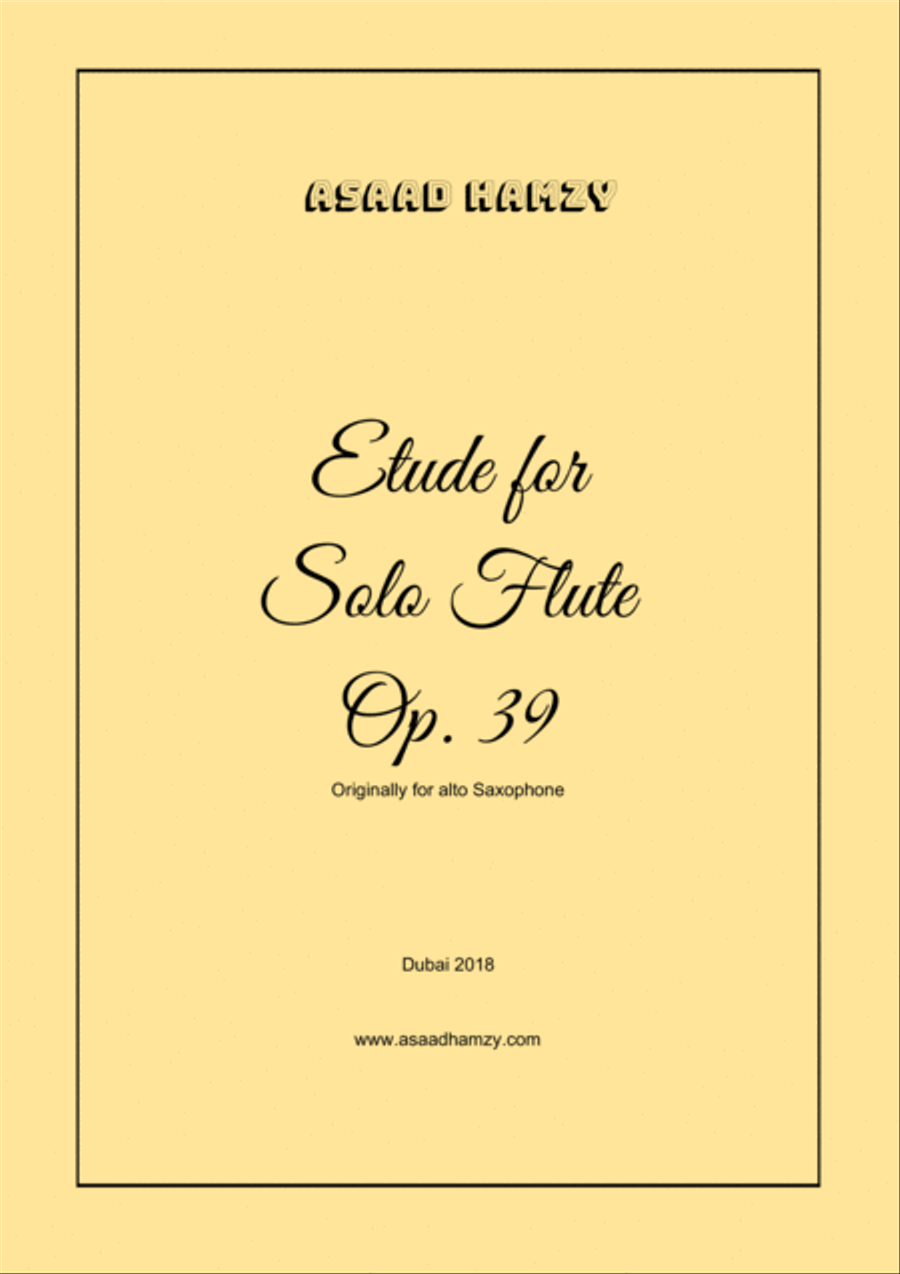 Etude for Solo Alto Saxophone OP.39 Alto Saxophone scores gallery preview page 1