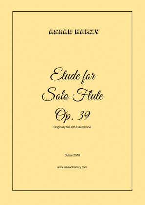 Book cover for Etude for Solo Alto Saxophone OP.39