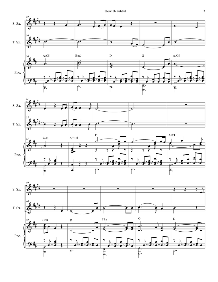 How Beautiful Woodwind Duet scores gallery preview page 3