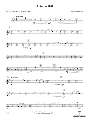 Autumn Hill: (wp) 1st B-flat Trombone T.C.