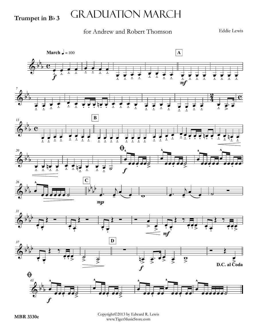 Graduation March Trumpet Solo scores gallery preview page 4