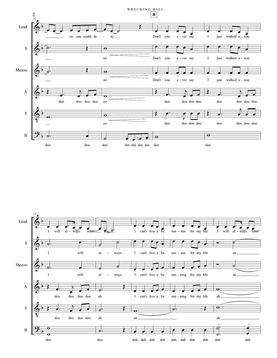 Wrecking Ball 4-Part scores gallery preview page 2