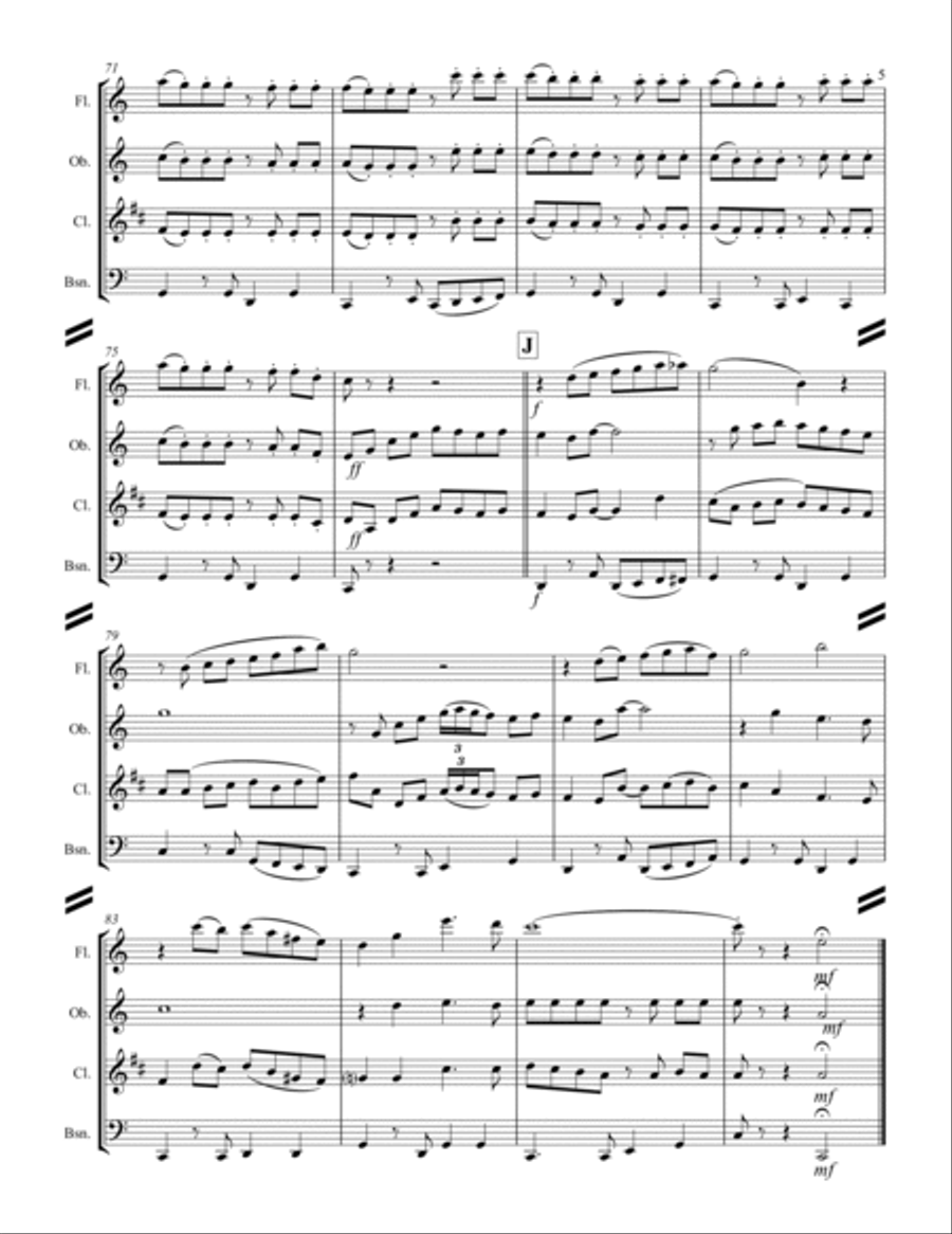 Cherry Pink And Apple Blossom White Woodwind Quartet scores gallery preview page 6