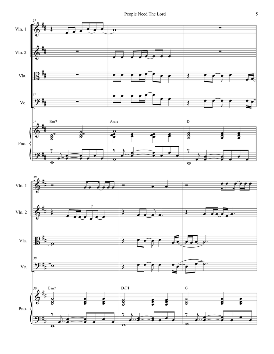 People Need The Lord People Need The Lord String Quartet scores gallery preview page 5