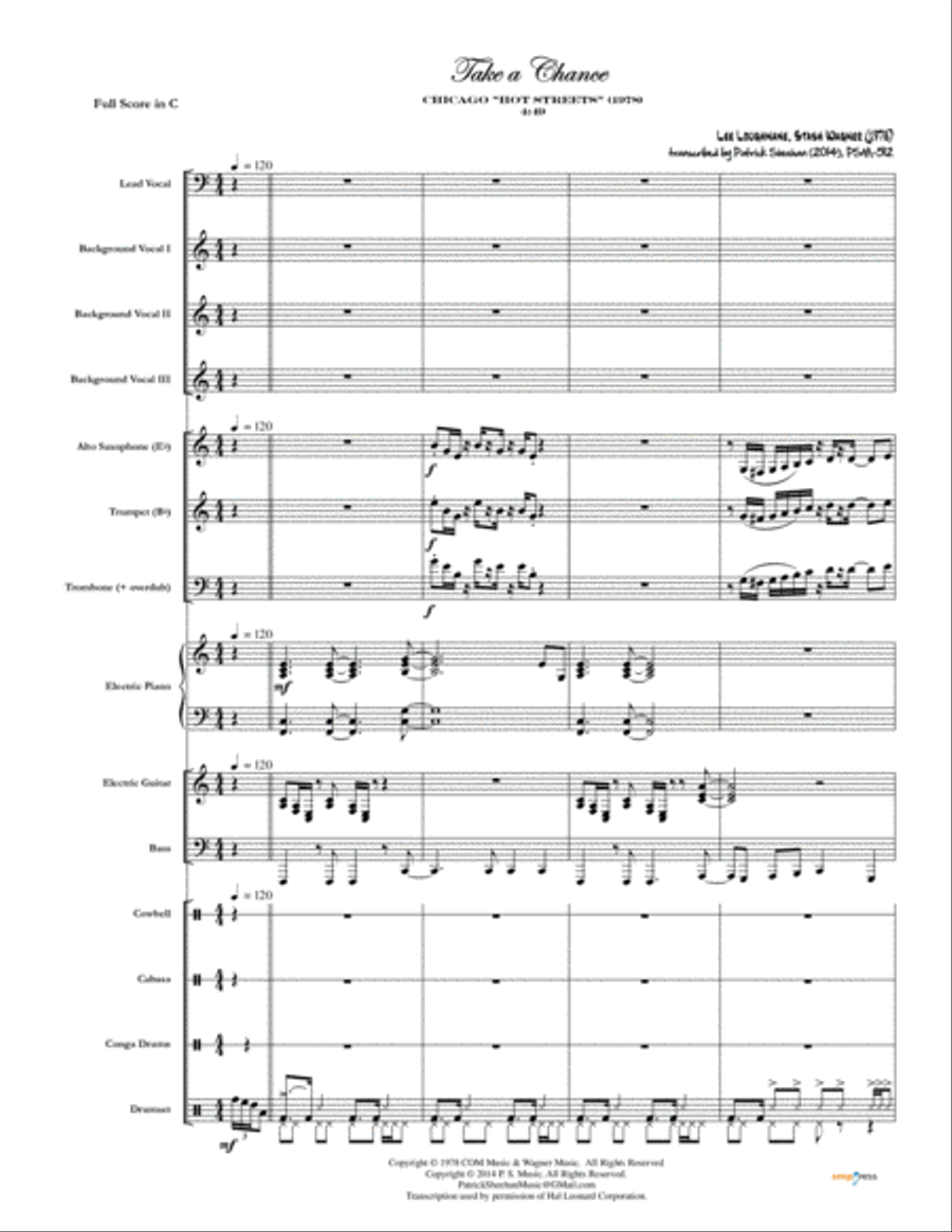 Take A Chance Small Ensemble scores gallery preview page 1