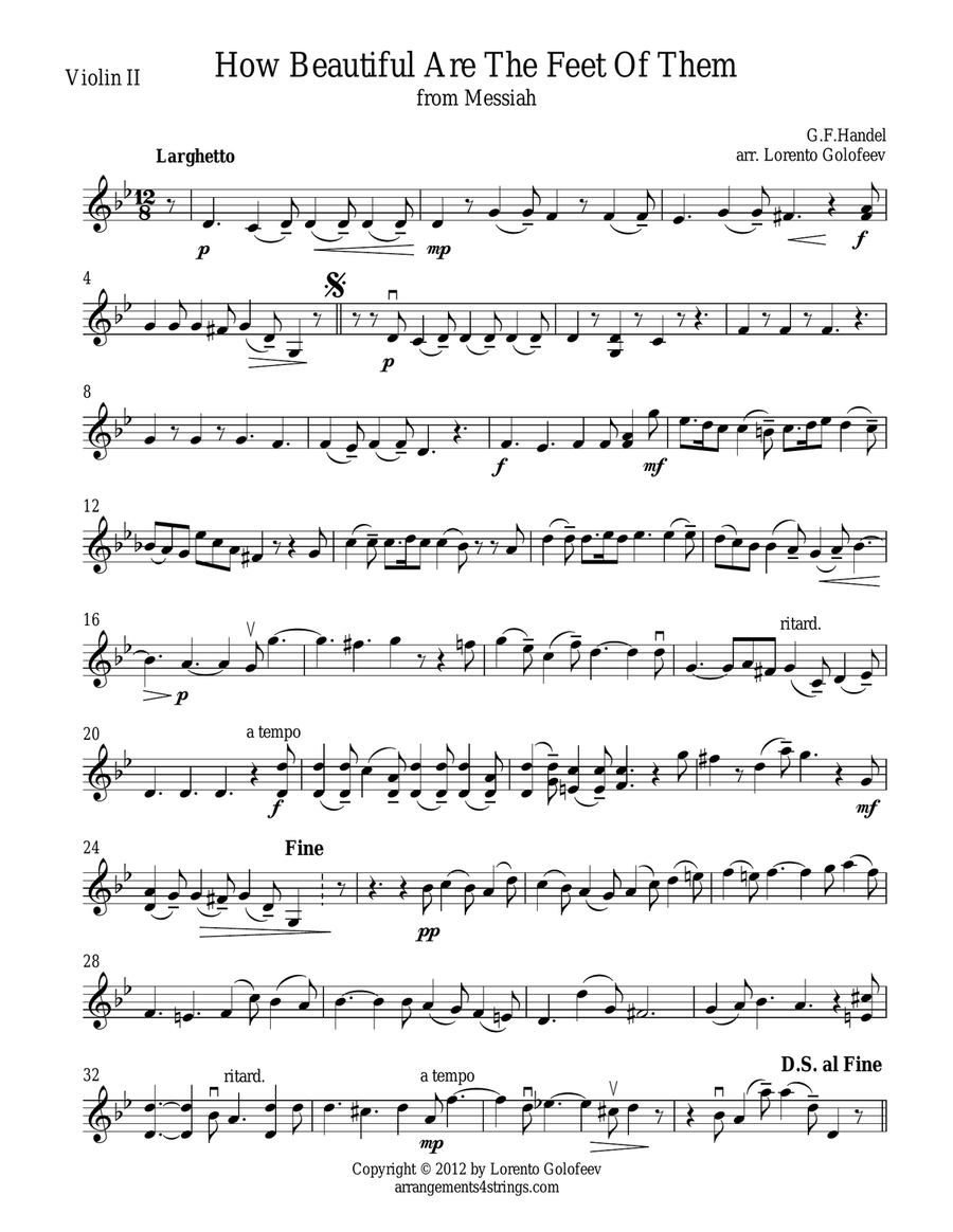 How Beautiful Are The Feet from Messiah String Quartet scores gallery preview page 2