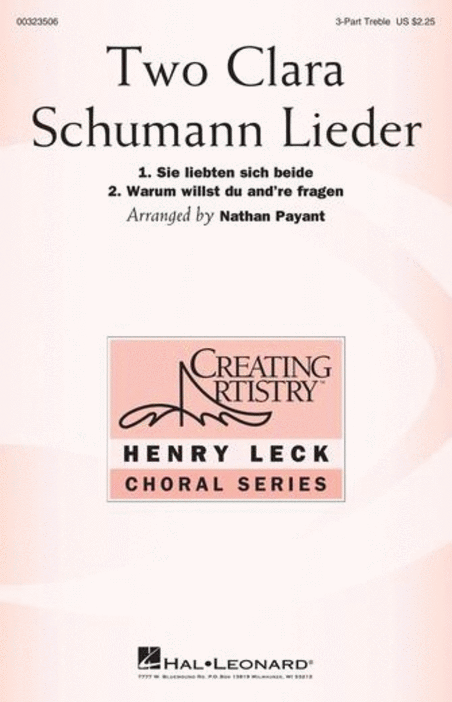 Two Clara Schumann Lieder SSA scores gallery preview page 1