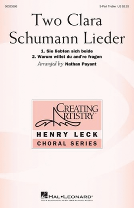 Book cover for Two Clara Schumann Lieder