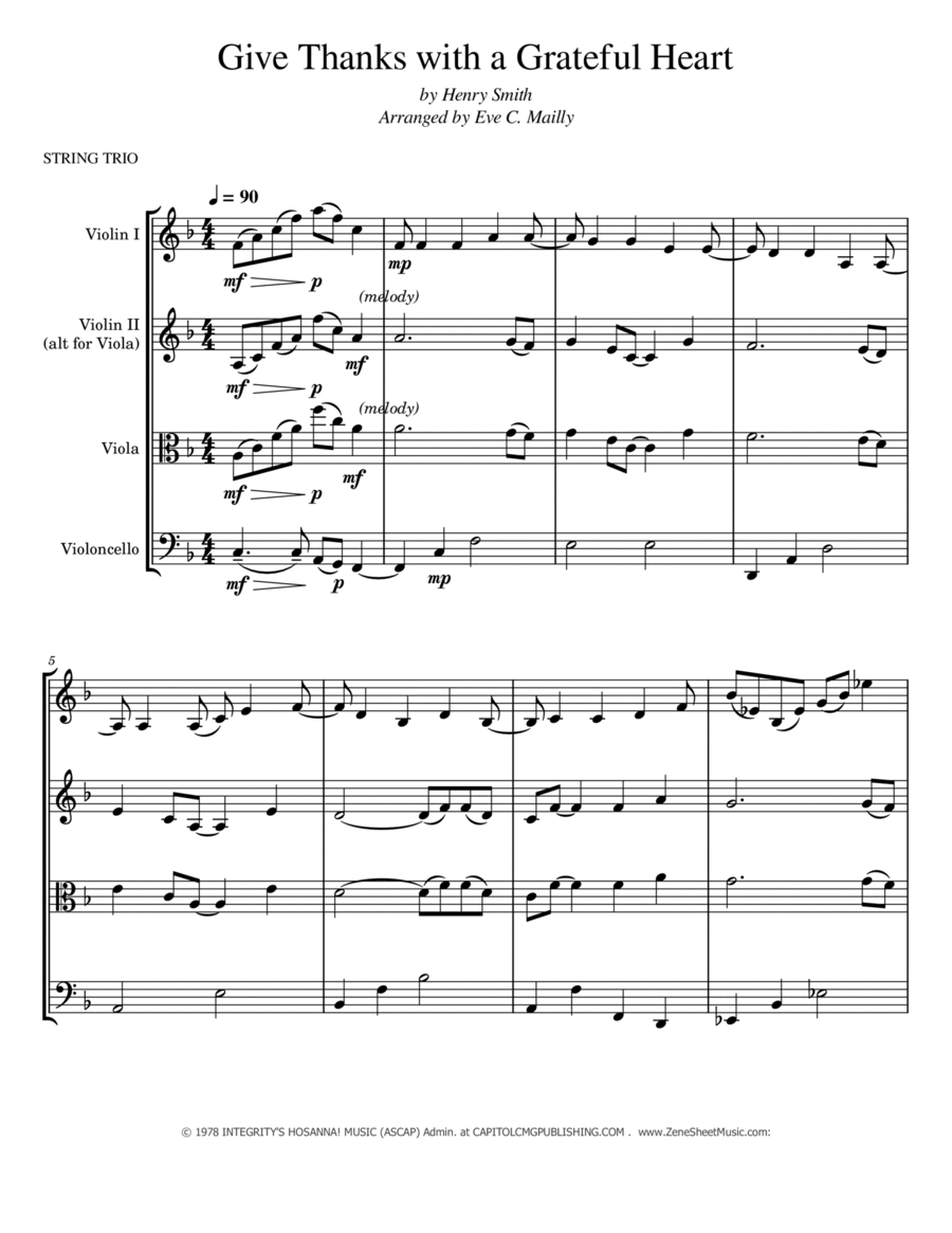 Give Thanks String Trio scores gallery preview page 1