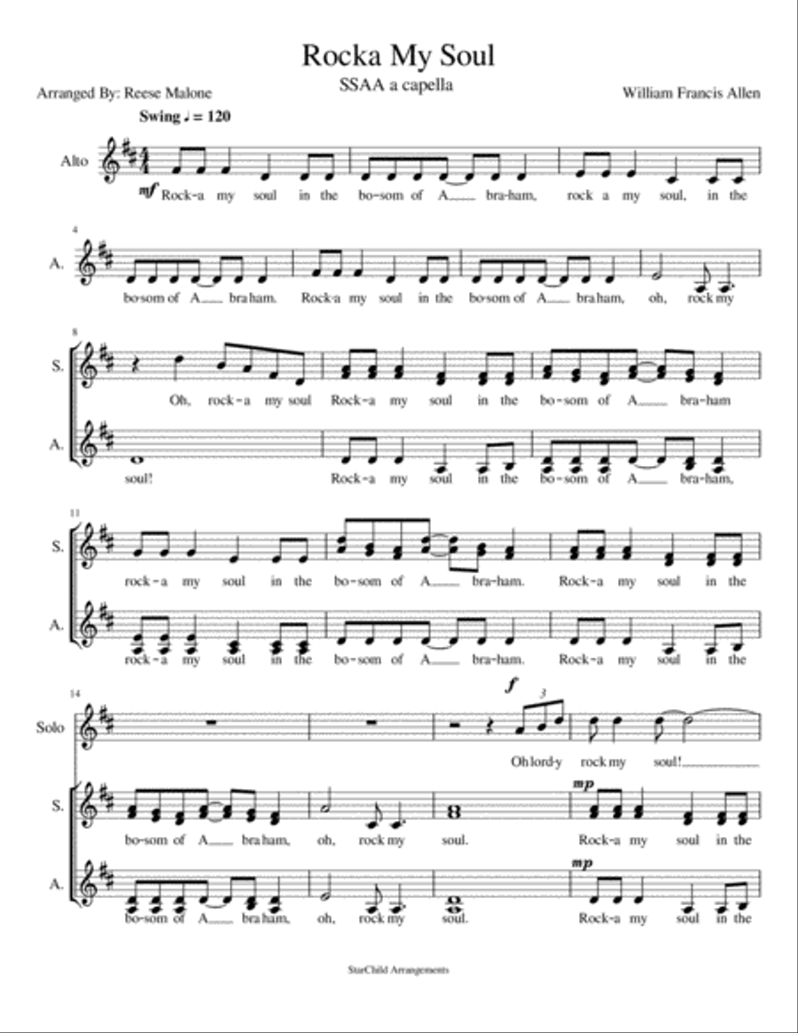 Rock a My Soul Rock a My Soul SSA scores gallery preview page 1