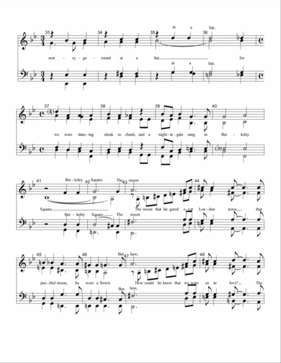 A Nightingale Sang In Berkeley Square SSAA scores gallery preview page 3
