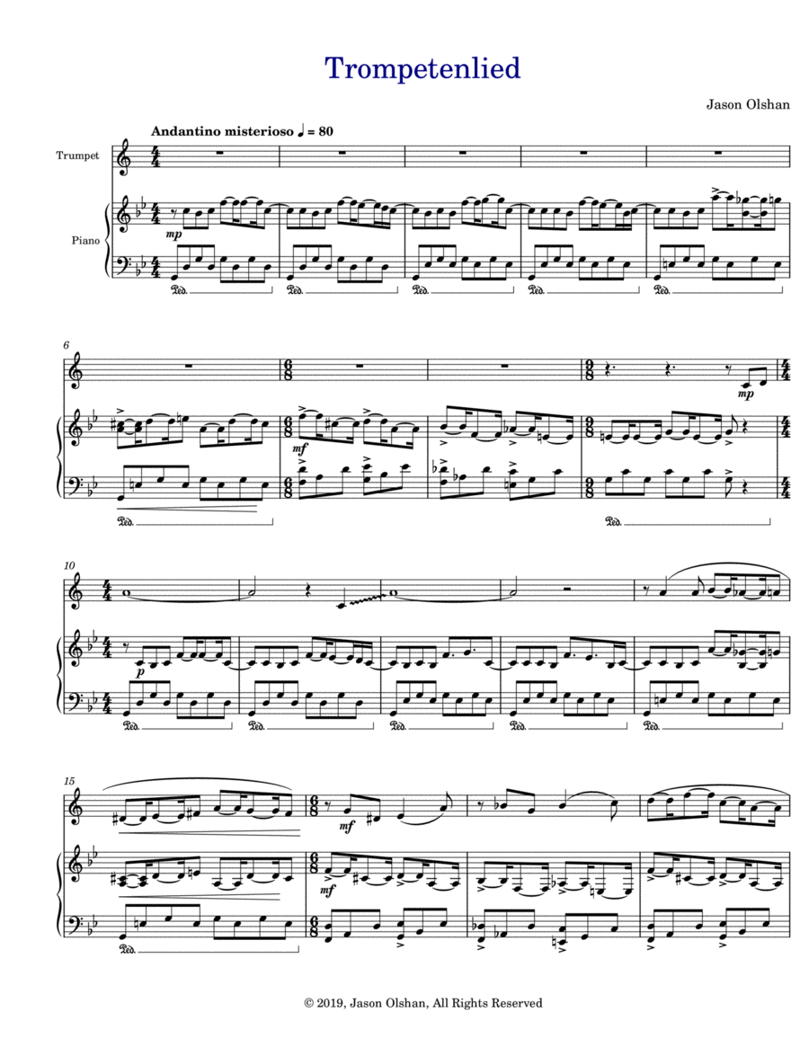 Trompetenlied Trompetenlied Trumpet Duet scores gallery preview page 1