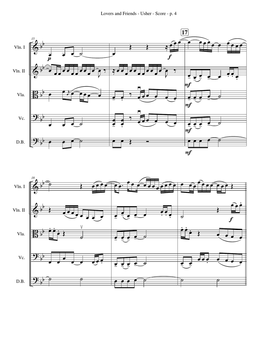 Lovers And Friends String Quartet scores gallery preview page 4