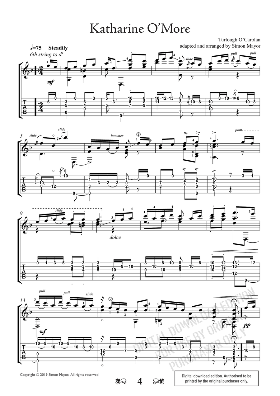 Carolan For Solo Guitar Acoustic Guitar scores gallery preview page 4