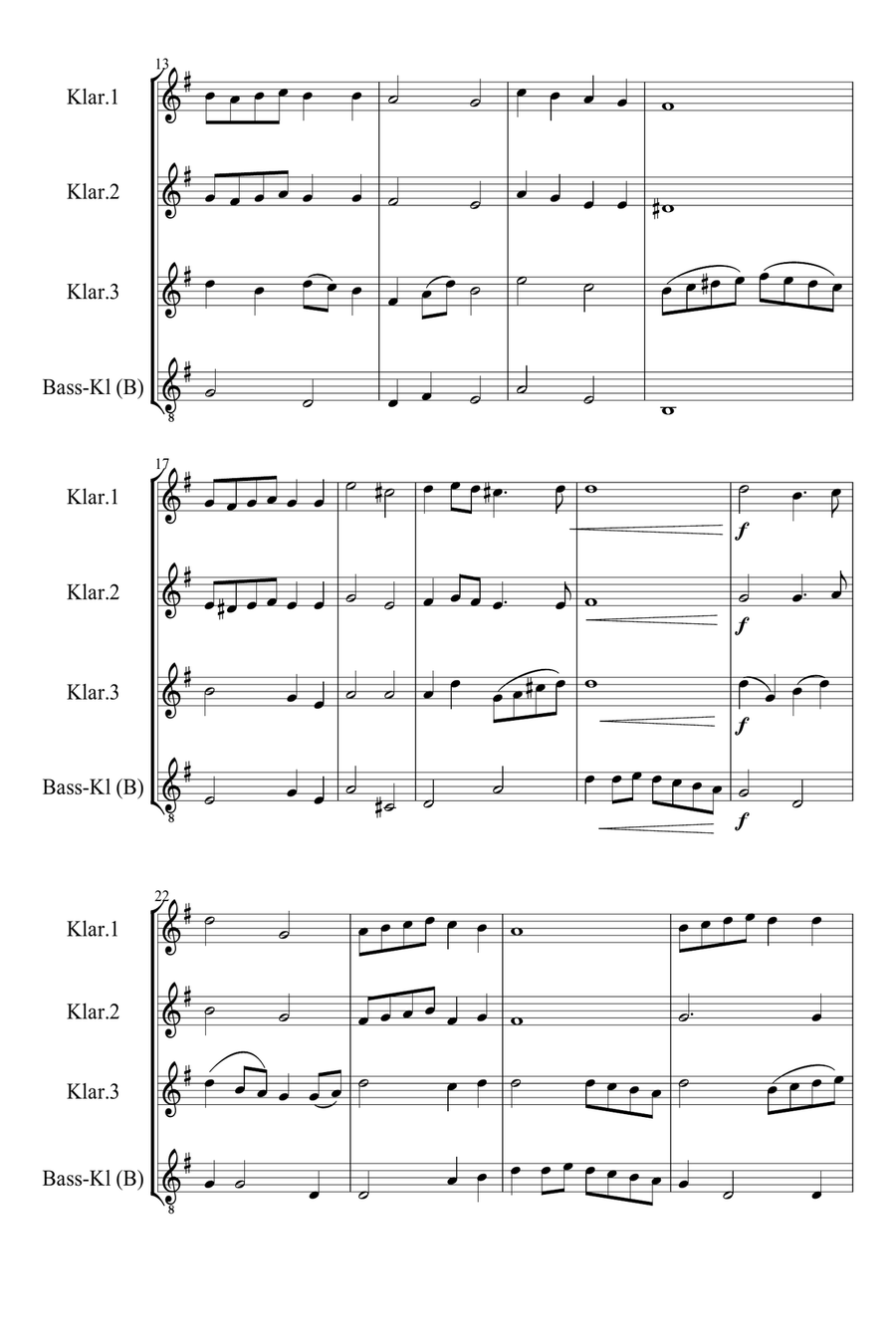 10 Weihnachtslieder für Holz Ensemble / 10 Christmas Songs For Woodwind Ensemble Woodwind Quartet scores gallery preview page 3