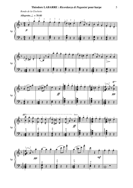 Théodore LABARRE Ricordanza di Paganini for solo harp
