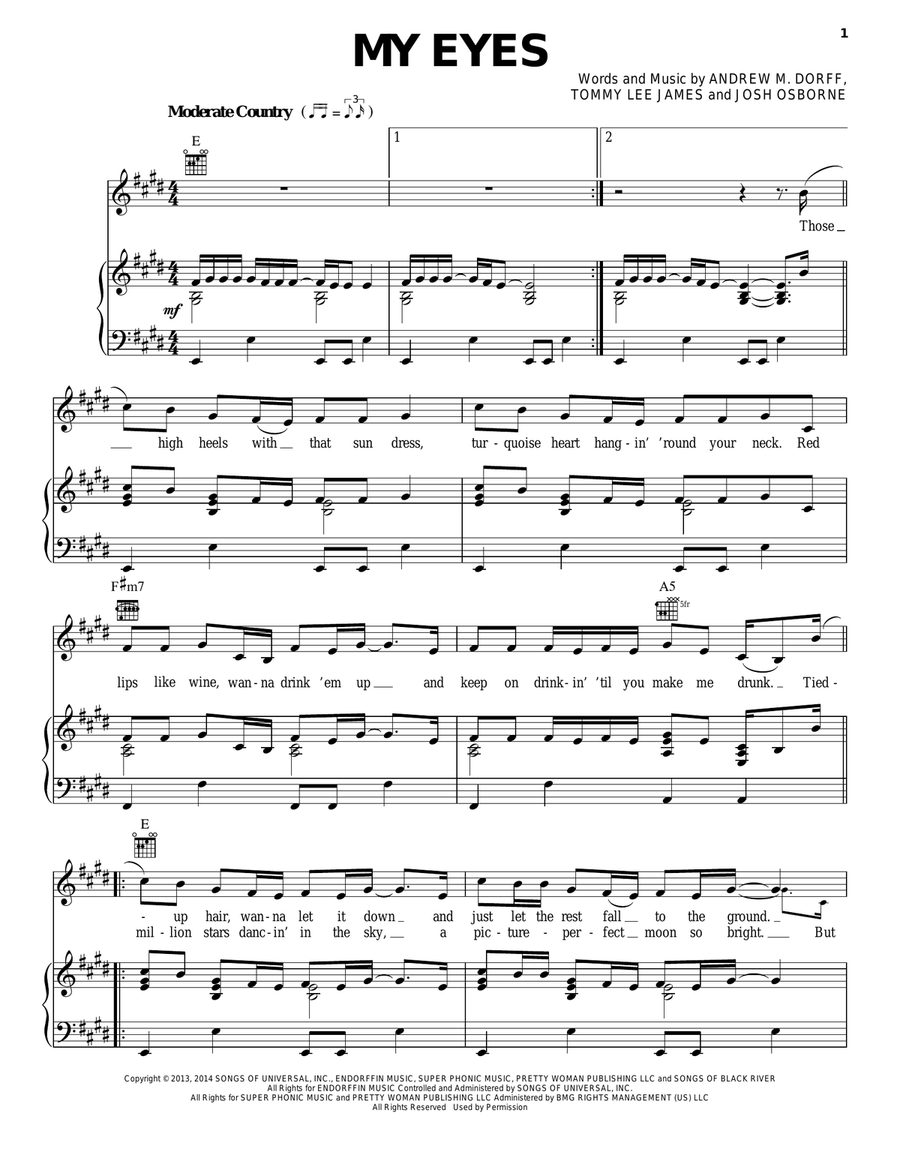 My Eyes Acoustic Guitar scores gallery preview page 1