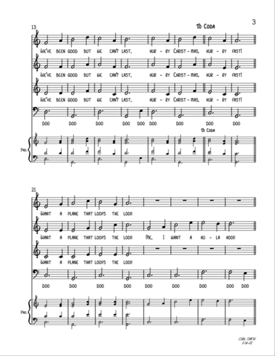 The Chipmunk Song The Chipmunk Song 4-Part scores gallery preview page 3
