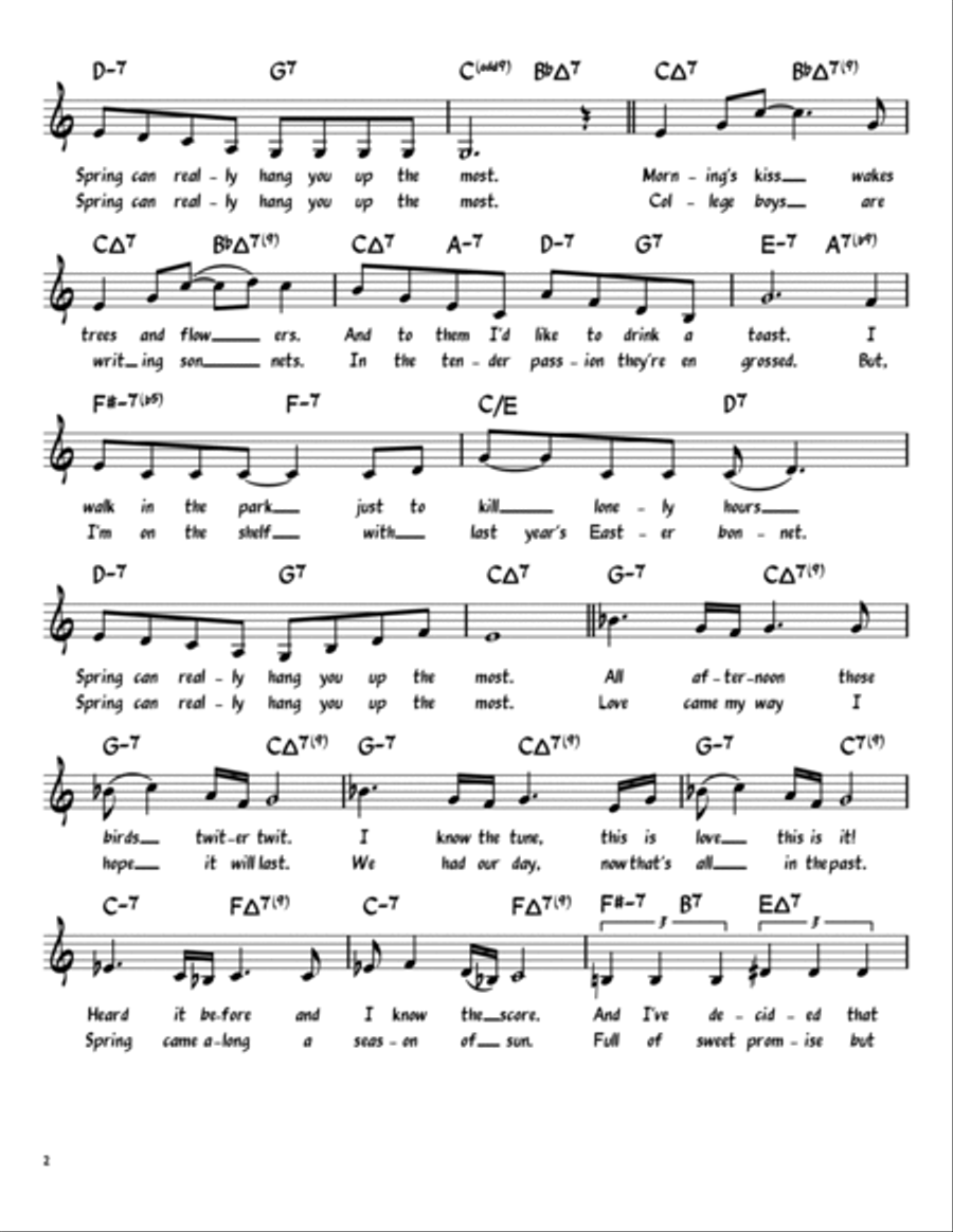 Spring Can Really Hang You Up The Most Piano, Vocal, Guitar scores gallery preview page 2