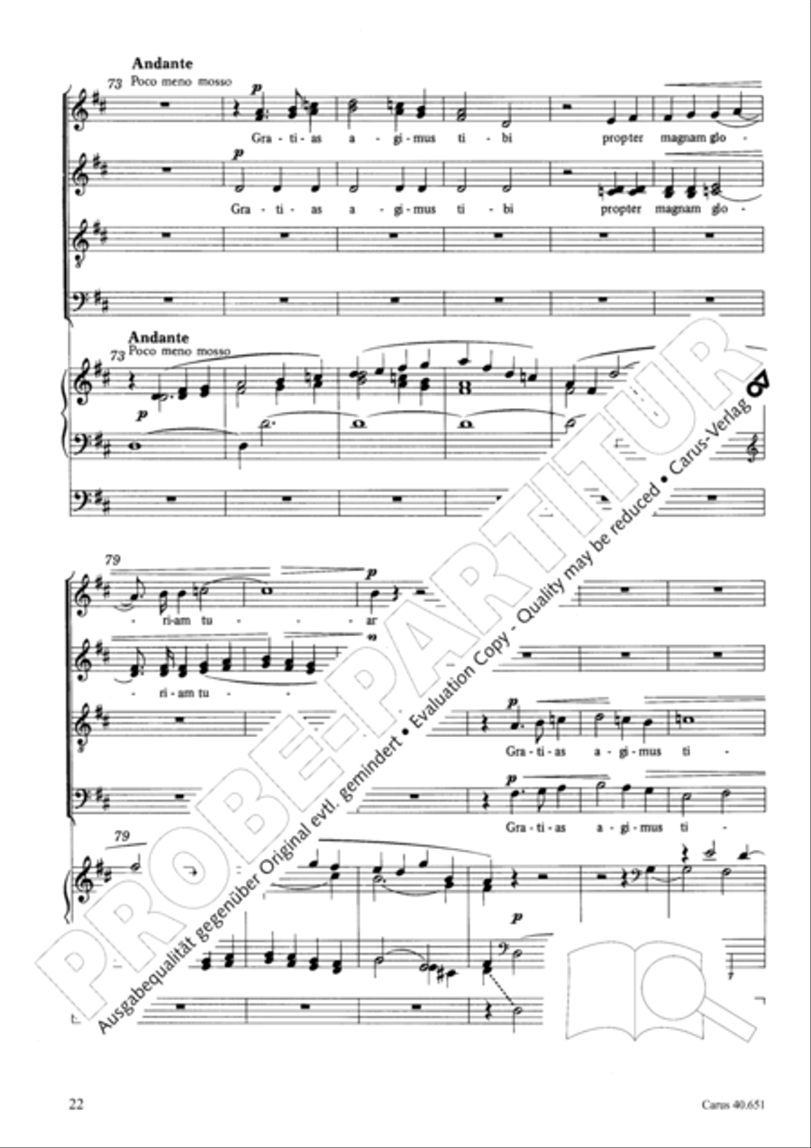 Mass in D Major (Missa in D) 4-Part scores gallery preview page 31