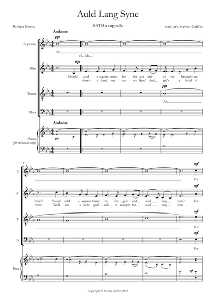 Auld Lang Syne (SATB a cappella) image number null
