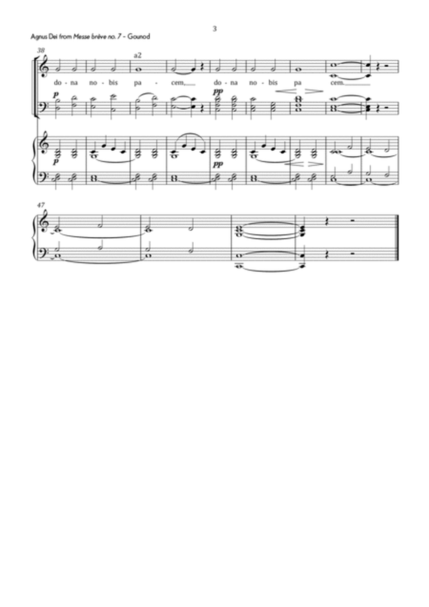 Gounod - Agnus Dei from Messe breve No.7 for SATB & Organ - Easy image number null