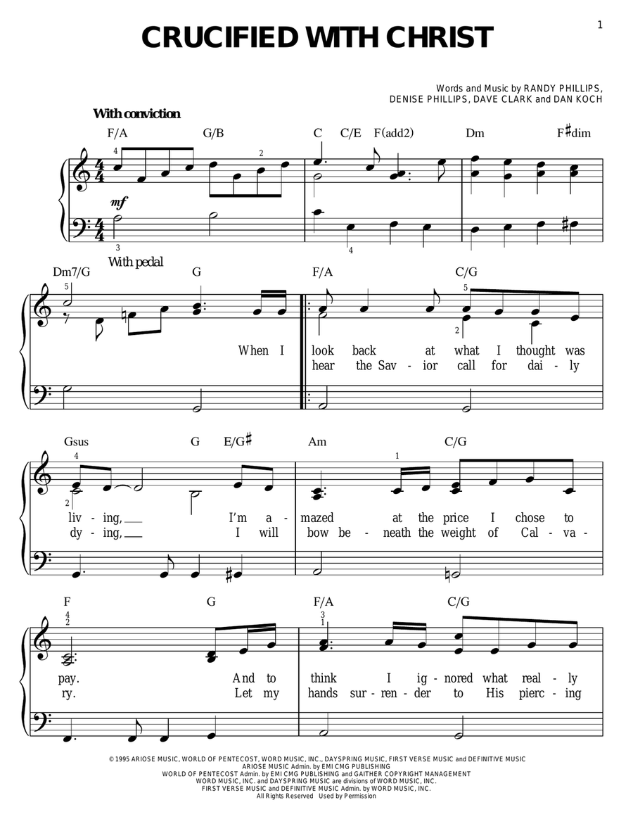 Crucified With Christ Crucified With Christ Easy Piano scores gallery preview page 1