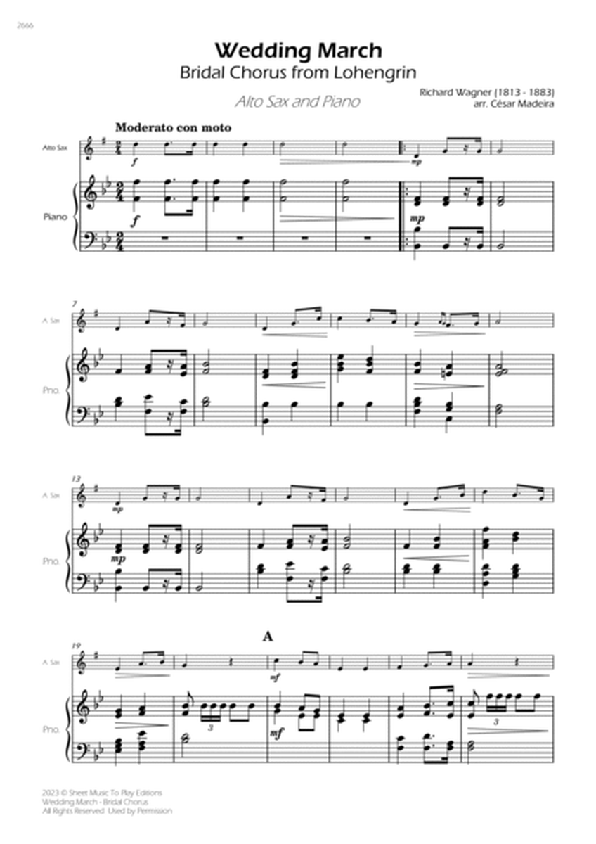 Wedding March (Bridal Chorus) - Alto Sax and Piano (Full Score and Parts) image number null