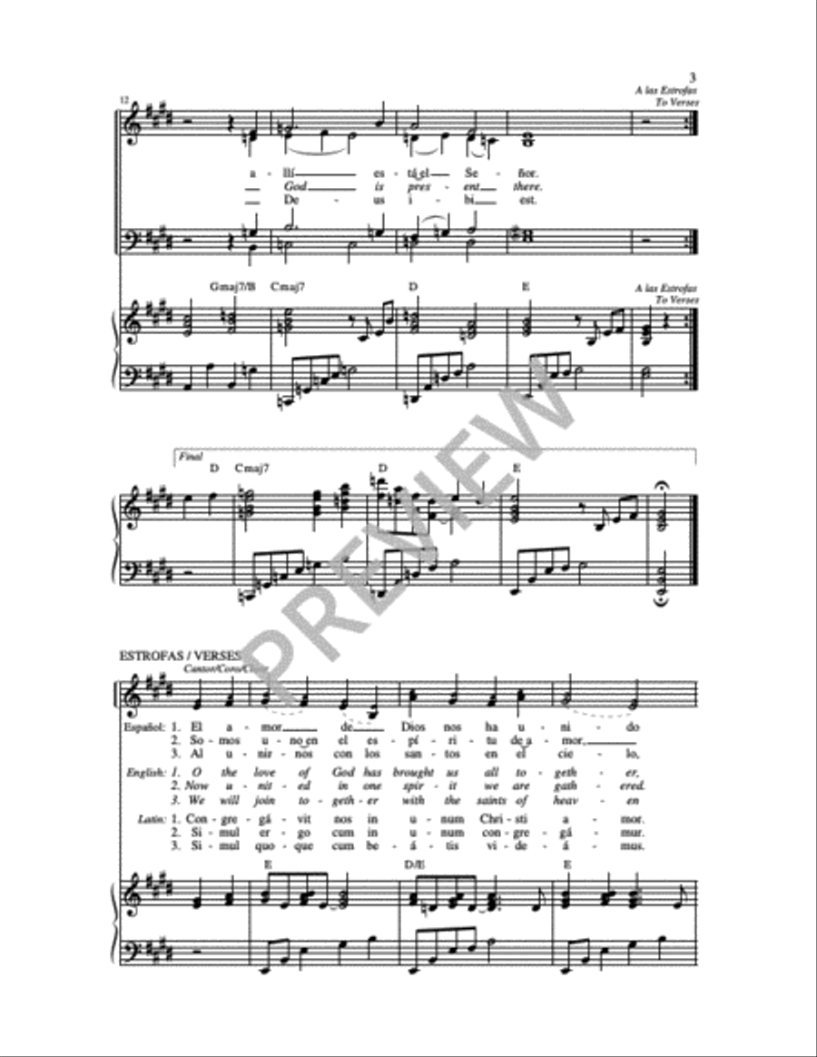 Trilingual Ubi Caritas-Aranda Easter scores gallery preview page 2